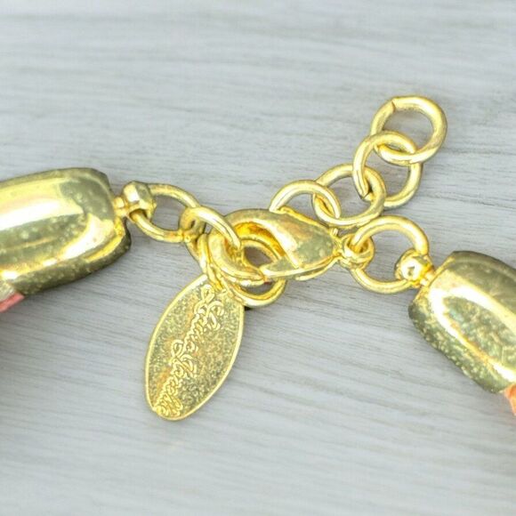 Peach Quartz Round Stone Multi-Color Braided Band Bracelet 8-9" by Laura Janelle - Picture 4 of 5